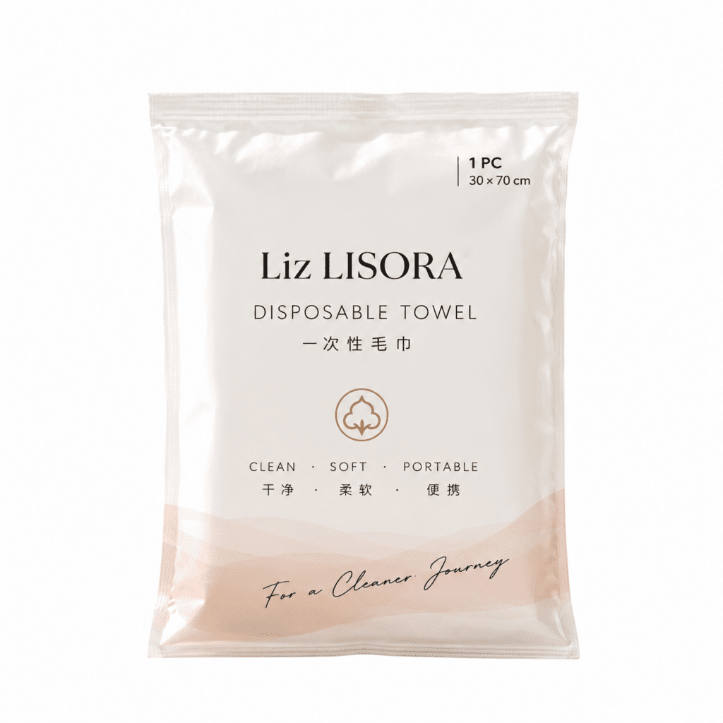 Lisora高档独立包装一次性无纺布毛巾