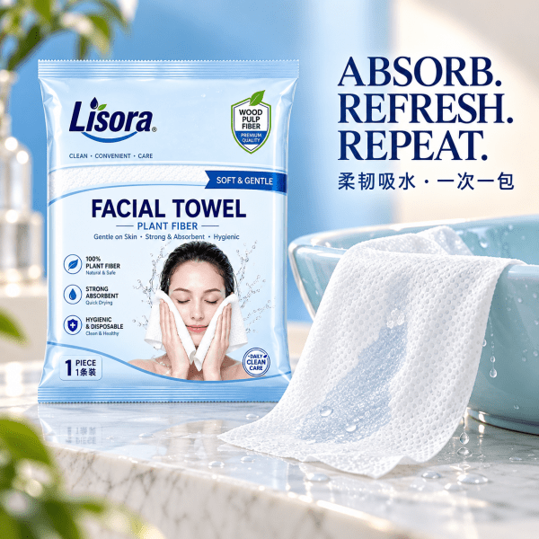 Lisora一次性洗脸巾使用场景展示